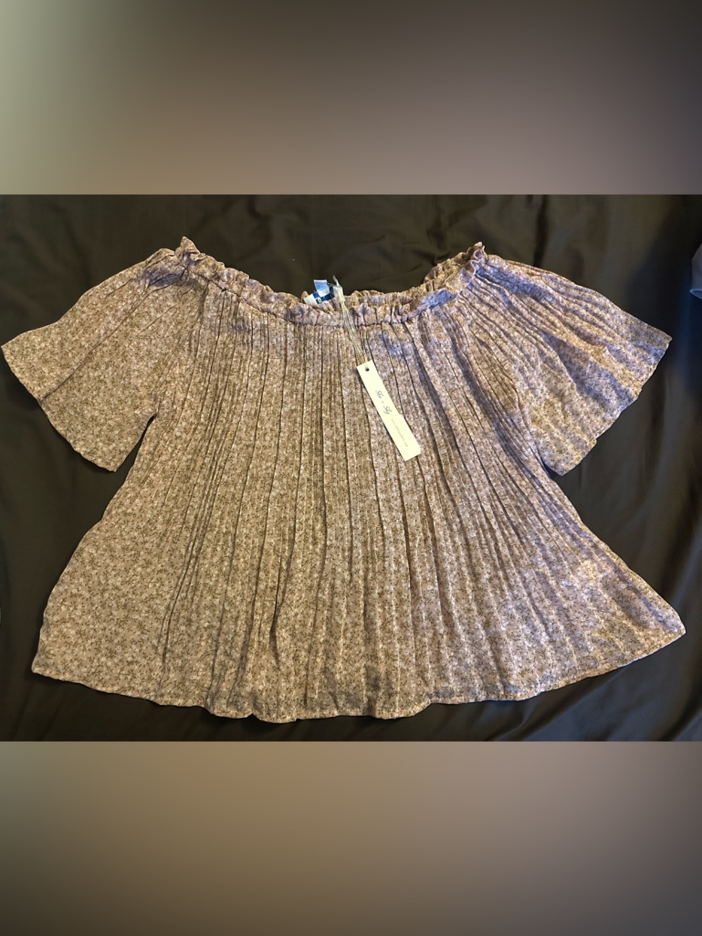 She + Sky Pink Floral Smocked Blouse